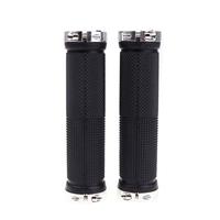 Pair Mountain Bike MTB BMX Bicycle Cycling Double Lock Handlebar Grips Silver