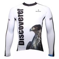 Paladin Sportswear Men\'s Spring Summer Autumn Style 100% Polyester Long Sleeved Outdoor Eagle White Cycling Jersey Breathable Clothes