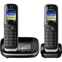 Panasonic KX-TGJ322EB Twin Handset Cordless Home Phone with Nuisance Call Blocker and LCD Colour Display - Black