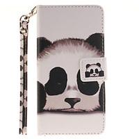 Painted Panda Pattern Card Can Lanyard PU Phone Case For Samsung Galaxy A3 A5 (2016)