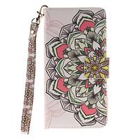 painted half flower pattern card can lanyard pu phone case for samsung ...