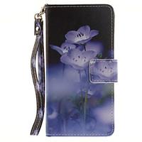 painted blue flowers pattern card can lanyard pu phone case for sony z ...