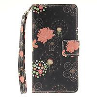 painted colorful flowers pattern card can lanyard pu phone case for sa ...
