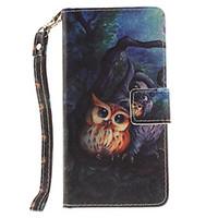 Painted Owl Pattern Card Can Lanyard PU Phone Case For Samsung Galaxy A3 A5 (2016)