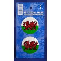 Pair Of Small Welsh Dragon Stickers