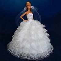 Party/Evening Dresses For Barbie Doll White Dresses For Girl\'s Doll Toy