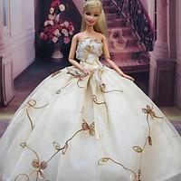 Party/Evening Dresses For Barbie Doll Ivory Dresses For Girl\'s Doll Toy