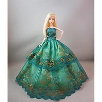 Party/Evening Dresses For Barbie Doll in Emerald Green For Girl\'s Doll Toy