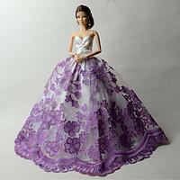 Party/Evening Dresses For Barbie Doll Purple Lace Dresses For Girl\'s Doll Toy