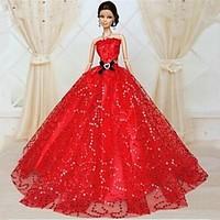 Party/Evening Dresses For Barbie Doll Red Dresses For Girl\'s Doll Toy