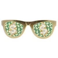 Party Glasses Dollar Metallic Gold XXL