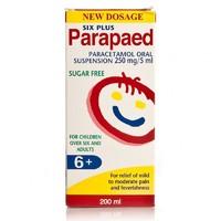 paracetamol 250mg5ml oral suspension 6 years