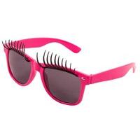 Party Glasses With Eyelashes Neon Pink