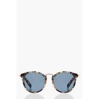 Patterned Frame Round Sunglasses - multi