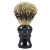 Parker Safety Razor Large Pure Badger Hair Shaving Brush with Black Resin Handle and Stand