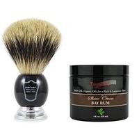parker large pure badger hair shaving brush with black resin handle an ...