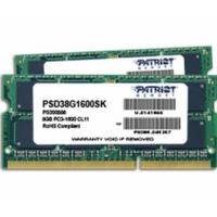 patriot signature 8gb kit so dimm ddr3 pc3 12800 cl11 psd38g1600sk