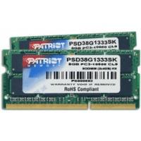 patriot signature 8gb kit so dimm ddr3 pc3 10600 cl9 psd38g1333sk