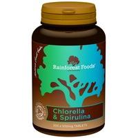 pack of 6 rainforest foods organic chlorella spirulina 300 tablet