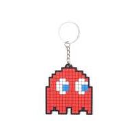 Pac-man Blinky Pixelated Character Rubber Keychain