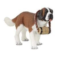 Papo Dogs Collection St Bernard With Carry Basket Beautiful Hand Painted Toy Figure