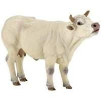 Papo Mooing Charolais Cow Hand Painted Toy Figure