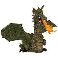 Papo Collectable Model Green Winged Dragon with Flame Toy Figure