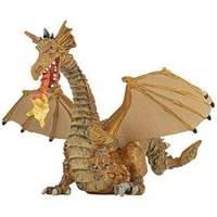papo dragon with flame figure gold