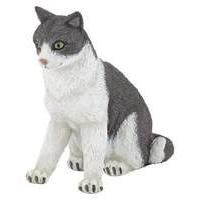 Papo Cats Collection Hand Painted Cat Sitting Down Toy Figure