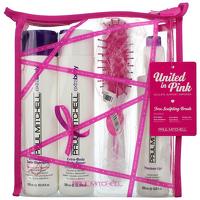 Paul Mitchell United In Pink Blow out Cancer Kit - Extra-Body Daily Shampoo 300ml, Extra-Body Daily Rinse 300ml, Thicken Up 200ml, United in Pink Scul