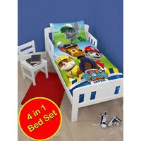 Paw Patrol 4 in 1 Junior Toddler Bedding Bundle Set (Duvet + Pillow + Covers)