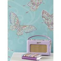 papillon butterfly wallpaper teal 10301