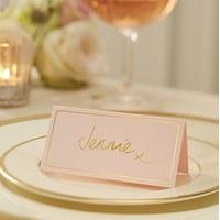 Pastel Pink Place Card With Fold