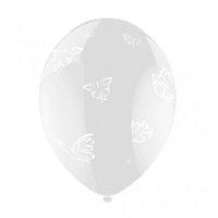 Pack Of 25 Butterfly Printed Clear Latex Balloons 14\