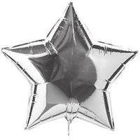 party 1845cm star foil balloon silver 19890