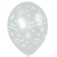 party anniversary roses metallic silver latex balloon 11275cm