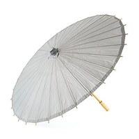 Paper Parasol with Bamboo Boning - Silver
