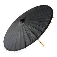 paper parasol with bamboo boning black