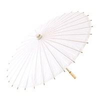 Paper Parasol with Bamboo Boning - White