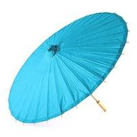 Paper Parasol with Bamboo Boning - Caribbean Blue