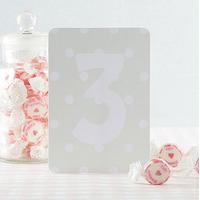 Pale Green and White Polka Dot Table Number 1-10