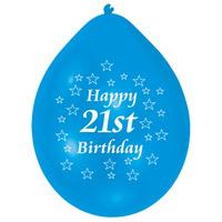 Pack Of 10 Happy 21st Birthday Balloon