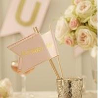 Pastel Pink and Gold Hooray Party Flag