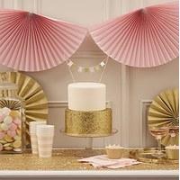 Pastel Pink and Gold Cake Bunting