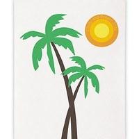 palm trees banner personalised photo backdrop