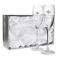Pair of \'On Our Wedding Day\' Flutes