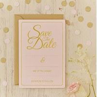 Pastel Pink Save the Date Cards