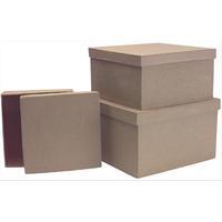 Paper Mache Square Box Set of 3 246781