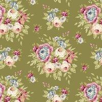 Pardon My Garden Garden Flowers Green Fat Quarter by Groves 375333