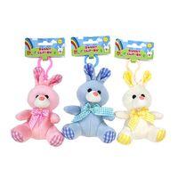 pastel clip on bunny rabbit soft cuddly toys 3 assorted colours
